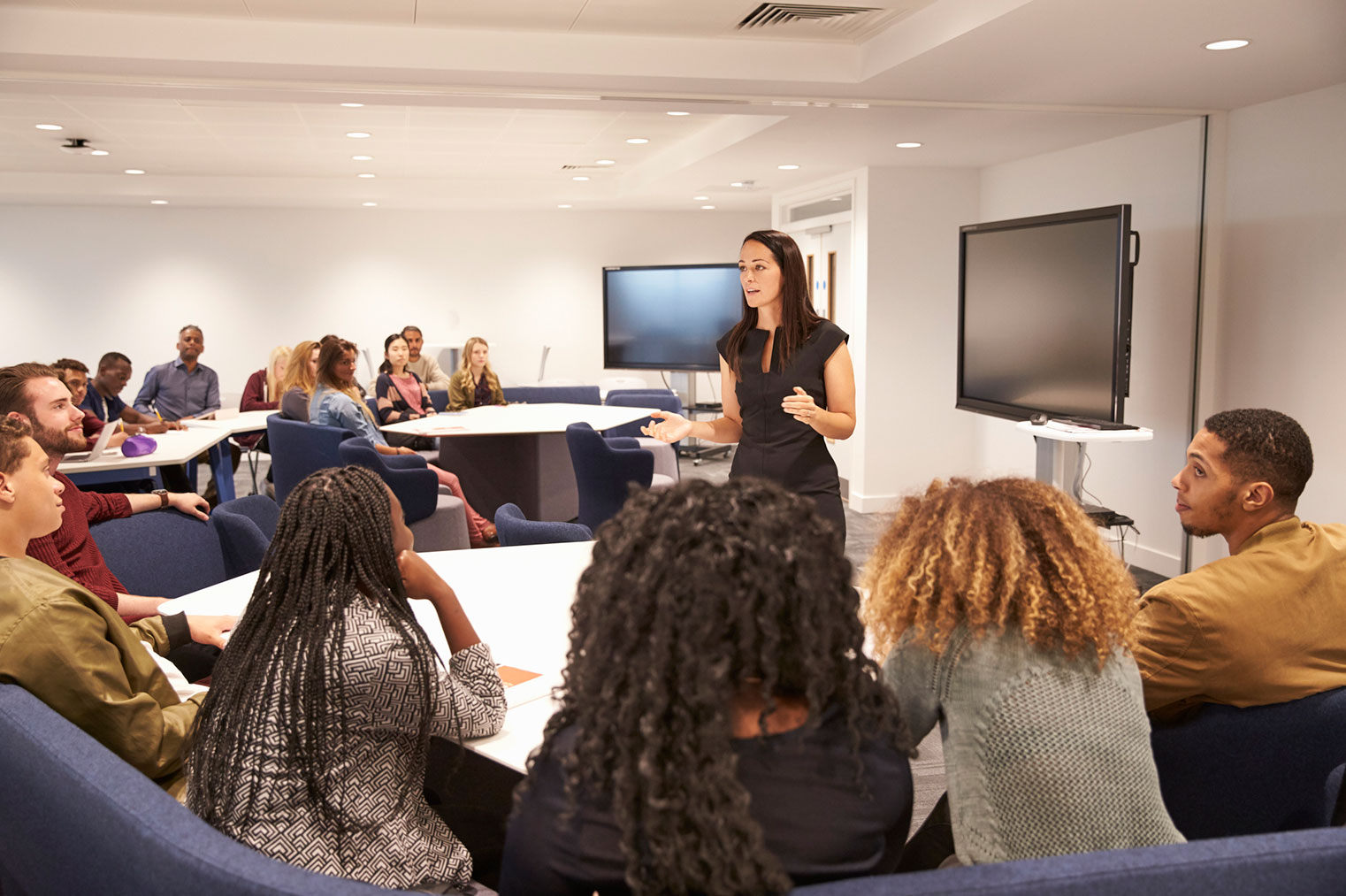 Instructor teaching special education professional learning.